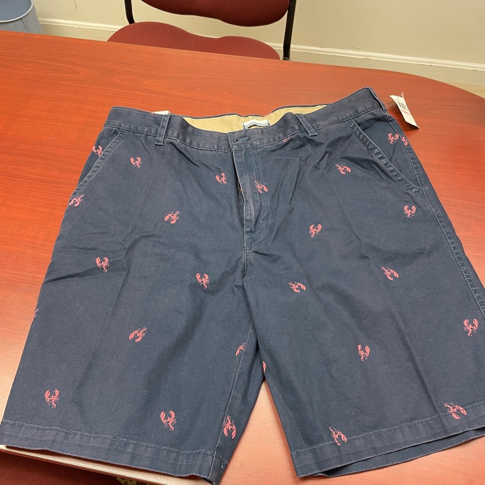 Navy Blue Lobster Print Men's Shorts